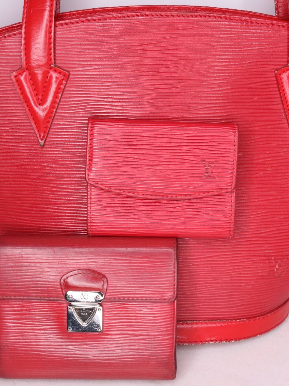 Louis Vuitton 3-Piece Set! Epi Leather Tote Bag Wallet & Card Holder w/ Dust Bag
